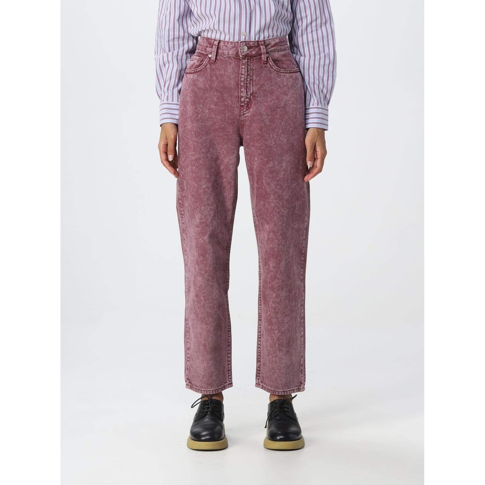 ba&sh Women's Medium M Jeans Wine Acid‎ Wash High Rise Denim Straight leg